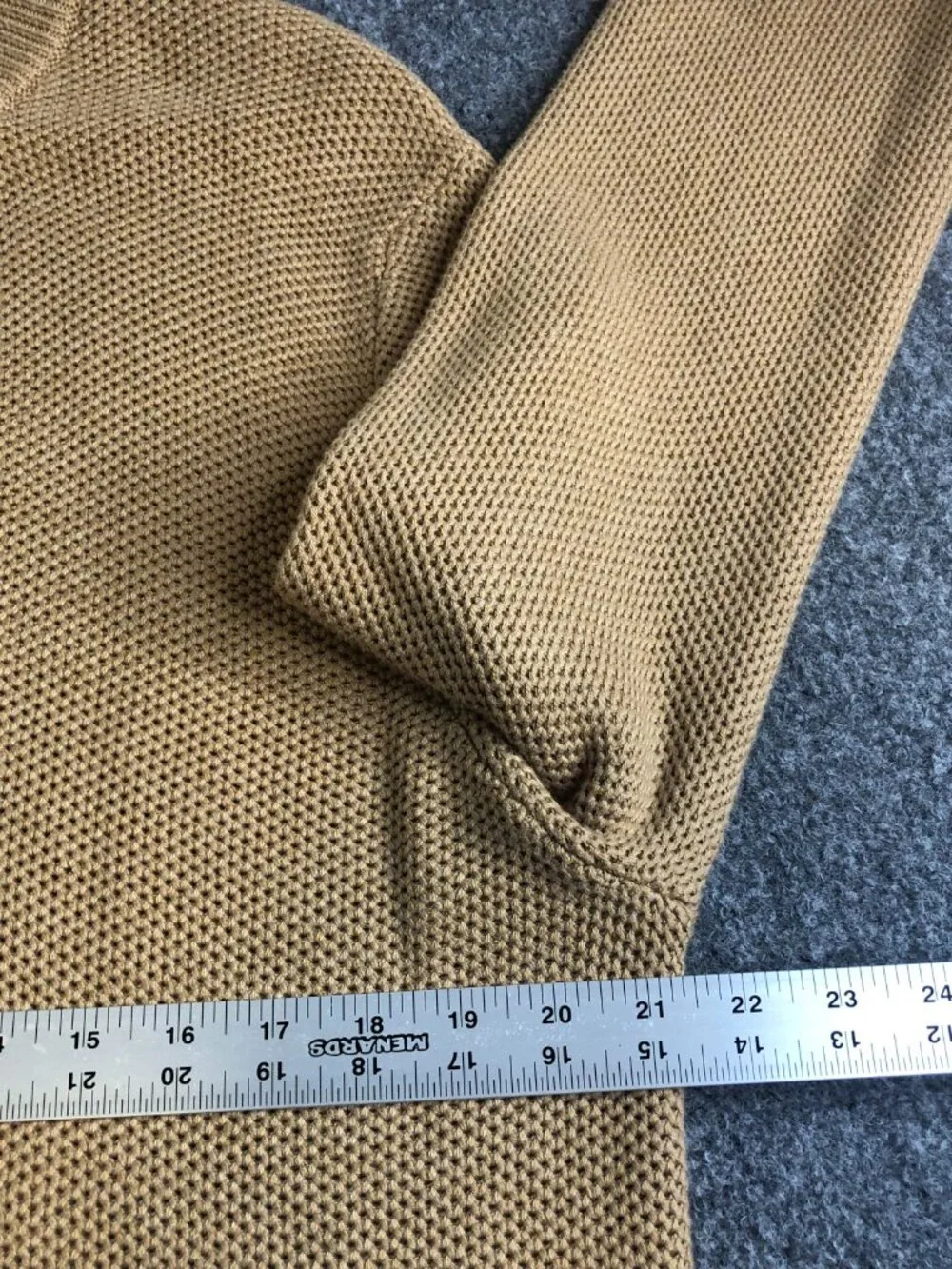 J. Crew Sweater Mens XL Tan 1/4 Zip Honeycomb Knit Pullover Long Sleeve Cotton